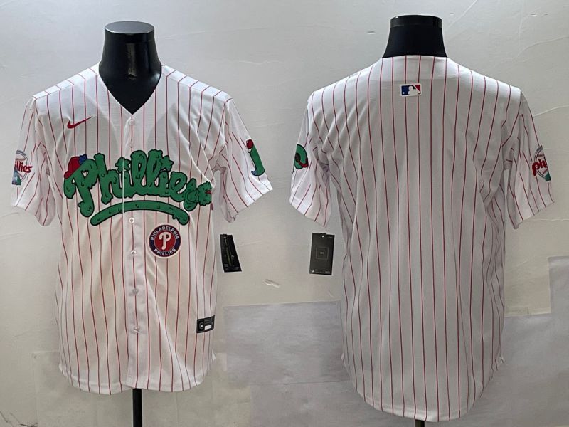 Men Philadelphia Phillies Blank White Fourth generation Joint Name Nike 2025 MLB Jersey style 3